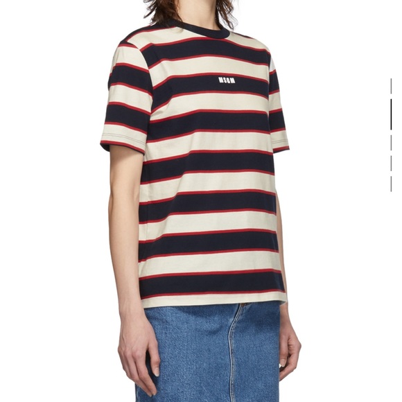 MSGM Striped Logo T-Shirt - Picture 5 of 8